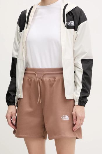 Šortky The North Face Essential Relaxed dámske, hnedá farba, s nášivkou, vysoký pás, NF0A8C2F6IH1