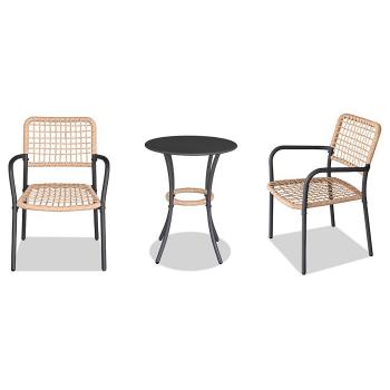 Autronic Balkónový set 1+2, kov, polyratan,prírodný, AZ-L1103 NAT