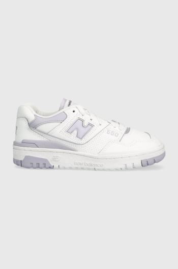 Kožené tenisky New Balance BBW550BV biela farba