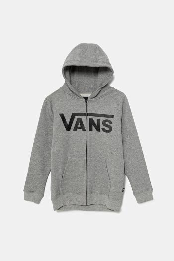 Detská mikina Vans Classic II FZ šedá farba, s kapucňou, s potlačou, VN000JYB4OU1