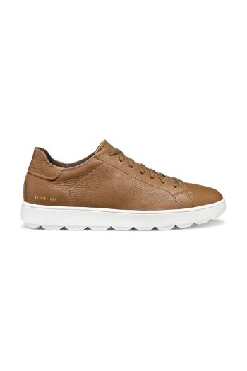 Kožené tenisky Geox U SPHERICA ECUB-1 pánske, hnedá farba, U55GPC 00046 C6018