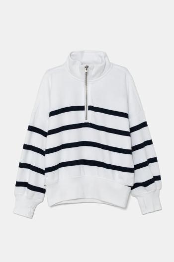 Detská mikina Abercrombie & Fitch biela farba, vzorovaná, KI252-4062