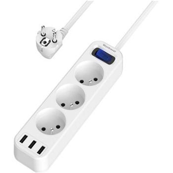 Wontravel predlžovací prívod 230 V, 3 zásuvky 3 USB 1,5 m 16 A/4000 W (WP09-E3b-3U)