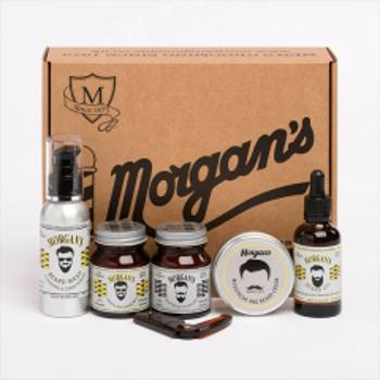 Morgans Gentlemans Moustache vosk na fúzy 50g + vosk na fúzy 50g + hrebeň na fúzy + olej na bradu 50ml + šampón na bradu 100 ml darčeková sada