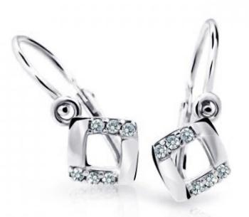 Cutie Jewellery Štvorcové detské náušnice z bieleho zlata C2268-10-X-2 biela