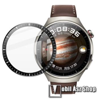 IMAK Anti-Scratch Bubble-Free HD PMMA flexibilis okosóra üvegfólia - FEKETE - 1db - A TELJES ELŐLAPOT VÉDI! - HUAWEI Watch 4 Pro - GYÁRI