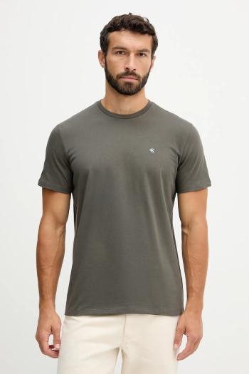 Bavlnené tričko Calvin Klein Jeans pánske, šedá farba, jednofarebné, LV04RD254G