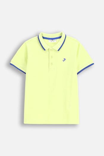 Detská bavlnená polokošeľa Coccodrillo zelená farba, jednofarebný, MONOCHROME BOY KIDS