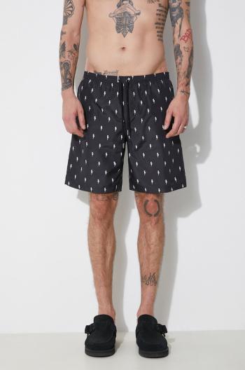 Plavkové šortky Neil Barrett All-Over Micro Bolts Swim Long Shorts čierna farba, MY58026B-Y068-524N
