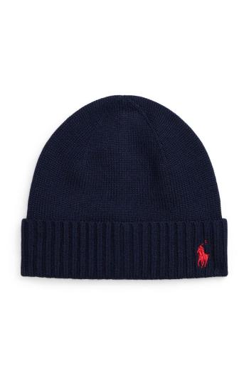 Detská vlnená čiapka Polo Ralph Lauren tmavomodrá farba biela, 323953204001