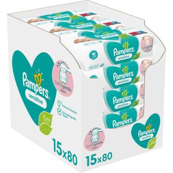 Pampers Sensitive vlhčené čistiace obrúsky pre deti pre citlivú pokožku 15x80 ks