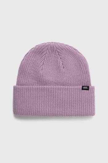 Čiapka Vans CORE BASICS BEANIE fialová farba biela, z hrubej pleteniny, VN000QQWD451