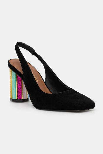 Lodičky Kurt Geiger London Perspex Heel Sling čierna farba, na podpätku, 3968505209