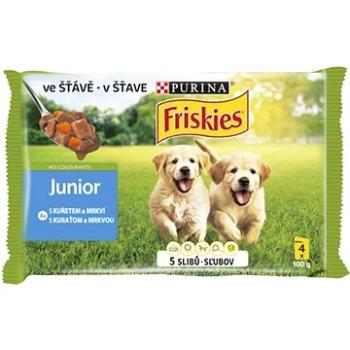 Friskies Junior s kuraťom a mrkvou v šťave 4× 100 g (7613035343603)