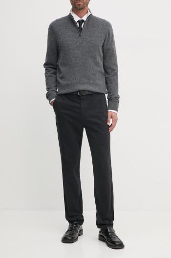 Nohavice Boss Orange pánske, hnedá farba, strih chinos, 50510917
