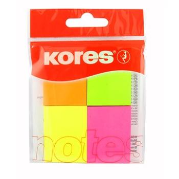 KORES Multicolour 40 × 50 mm, 4× 50 lístkov, neónový mix (48450)