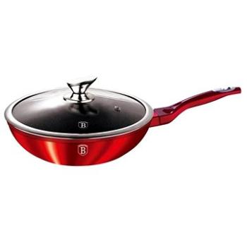 BerlingerHaus WOK Panvica s pokrievkou 28 cm Burgundy Metallic Line (BH-1265)