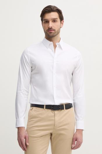 Košeľa Calvin Klein pánska, biela farba, slim, s klasickým golierom, LV04LB145G