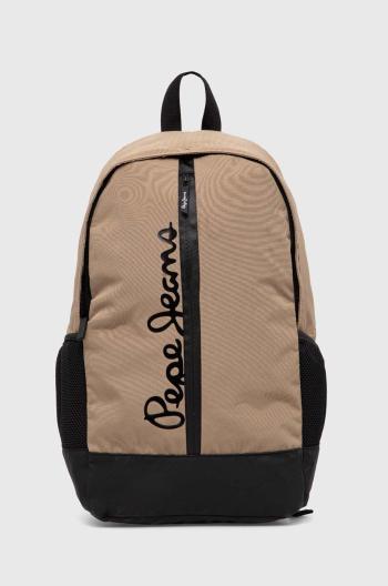 Ruksak Pepe Jeans HANK LEGEND pánsky, béžová farba, veľký, s potlačou, PM030829