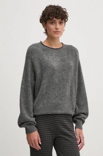 Sveter s prímesou vlny Pepe Jeans IRMA CREW NECK dámsky, šedá farba, tenký, PL702192