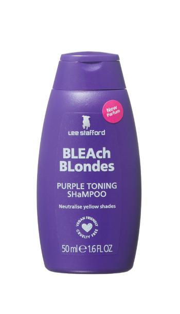 Lee Stafford Mini Bleach Blondes Purple Toning, šampon pro dokonale blond vlasy, 50 ml