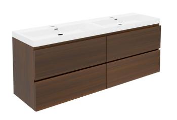 Kúpeľňová skrinka s umývadlom SAT B-Way 119x50x45 cm orech mat BWAY2120NUTU4