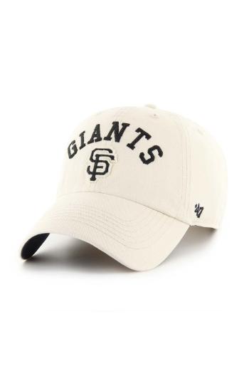 Bavlnená šiltovka 47 brand MLB San Francisco Giants béžová farba, s nášivkou, B-CLBFB22GWS-Y0