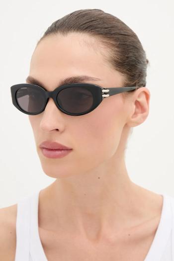Slnečné okuliare Alexander McQueen dámske, čierna farba, AM0469S