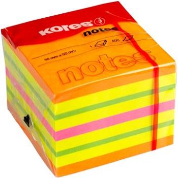 KORES CUBO Summer 50 × 50 mm, 400 lístkov, neónový mix (48460)