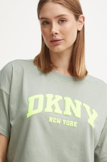 Bavlnené tričko Dkny dámske, zelená farba, DP4T9945