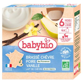 BABYBIO Olovrant z kozieho mlieka s hruškou a vanilkou 6m+ 4 x 85 g