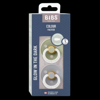 BIBS Colour Cumlíky z prírodného kaučuku - veľkosť 1, Sage nočný/Cloud nočný, 1 x 2 ks
