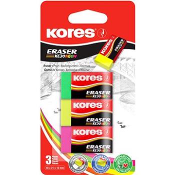 KORES KE30 40 × 21 × 10 mm, farebný mix neón – balenie 3 ks (40313)