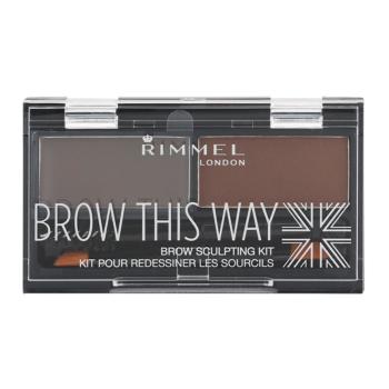 Rimmel Brow This Way paleta pre líčenie obočia odtieň 003 Dark Brown 1,3 g