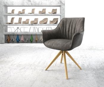 Otočná stolička Keila-Flex s podrúčkami antracitová vintage