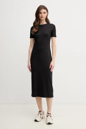 Bavlnené šaty Calvin Klein čierna farba, midi, priliehavé, K20K208299