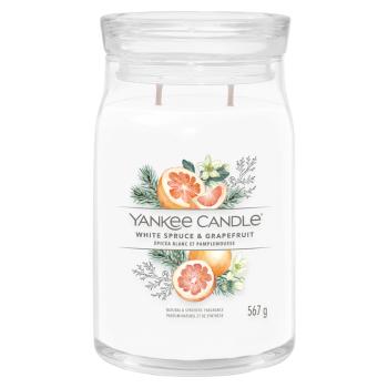 YANKEE CANDLE Signature Vonná sviečka veľká 2 knôty White Spruce & Grapefruit 567 g