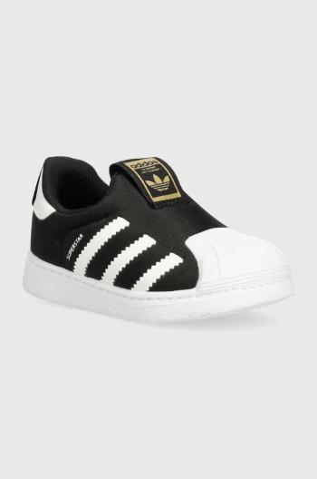 Detské tenisky adidas Originals SUPERSTAR 360 čierna farba