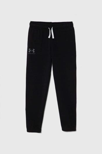 Detské tepláky Under Armour Boys Rival Terry čierna farba, jednofarebné