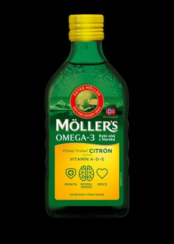 MÖLLERS Omega 3 Rybí olej, Citrónová príchuť z pečene tresiek 250 ml