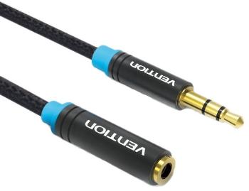 Audio kábel Vention Cotton Braided 3,5mm Jack Audio Extension Cable 1,5m Black Metal Type