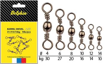 Delphin obratlík barrel swivel a-02 10 ks-veľkosť 10 / nosnosť 16 kg