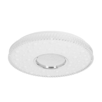 Stropné svietidlo BUBBLES, plafón, 40 cm, 24 W, LED, 4000 K, tienidlo biele+chróm