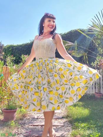 Rockabilly szoknya citromos