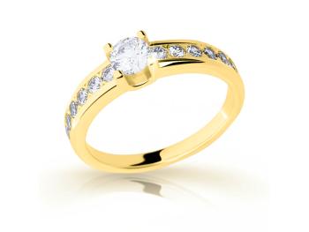 Cutie Jewellery Luxusný prsteň zo žltého zlata so zirkónmi Z6885-2146-10-X-1 55 mm