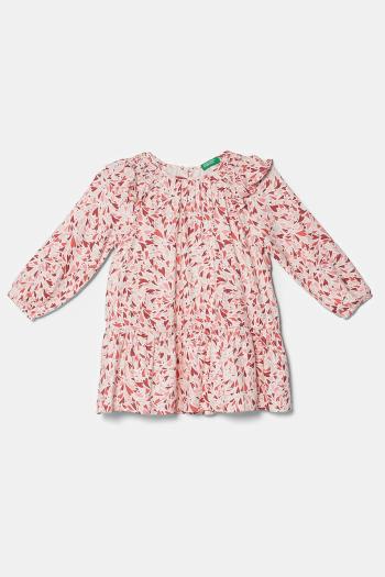 Dievčenské šaty United Colors of Benetton ružová farba, mini, áčkový strih, 4WUAGV01U