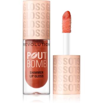 Makeup Revolution Shimmer Gloss trblietavý lesk na pery odtieň Gold 4.5 ml
