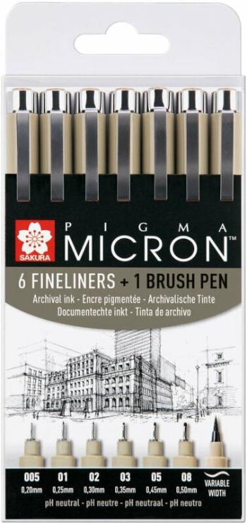 Sakura Pigma Micron Fineliner Technické perá Black 7 ks