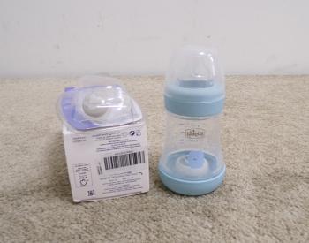 CHICCO Fľaša dojčenská Perfect 5 silikón, 150 ml chlapec + vzorka Cumlík Physio Micro 0-2m