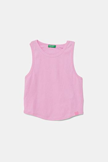 Detský bavlnený top United Colors of Benetton ružová farba, 31H3CH01F